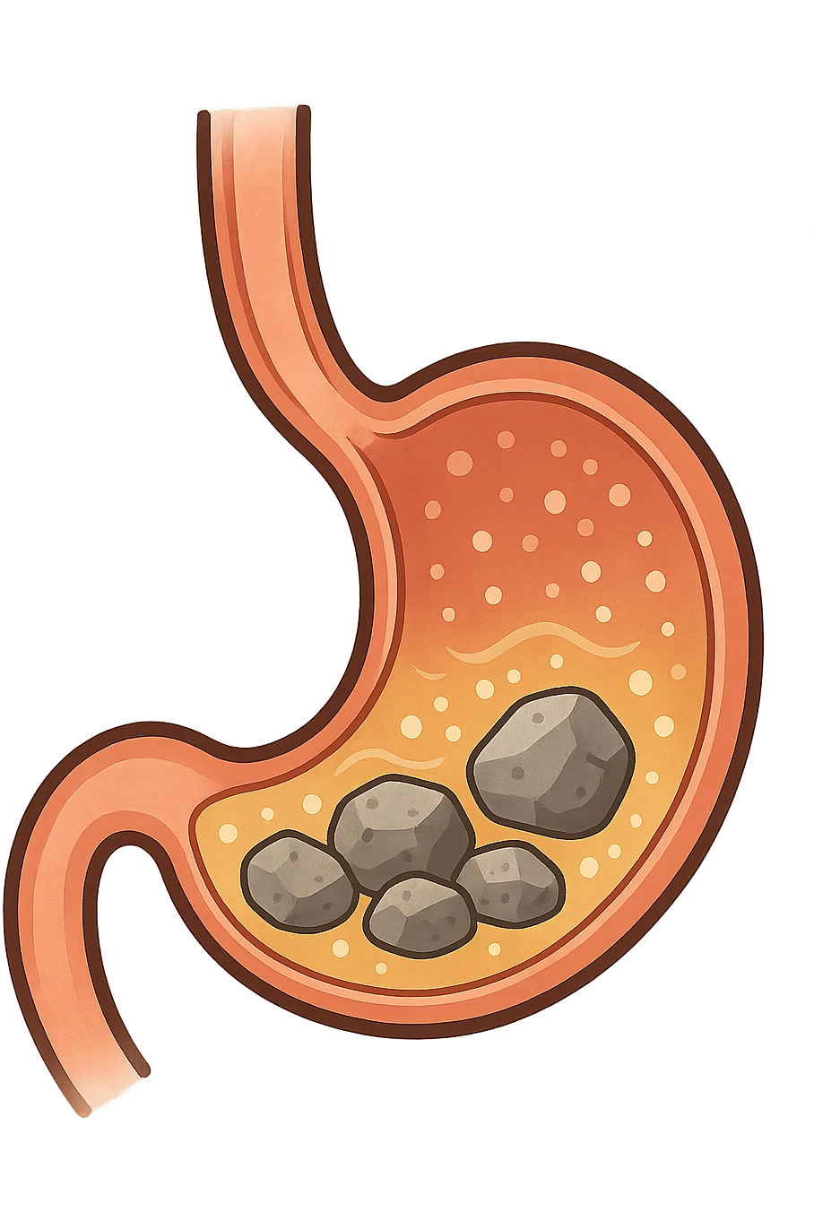 Sassi nello stomaco durante la digestione emoji