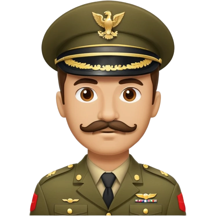 Army soldier with bushy mustache in uniform emoji