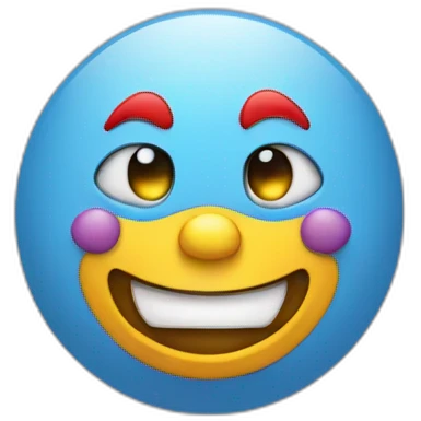 crying sad clown with smile emoji