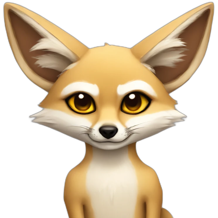 Jackal hugs grumpy fennec fox emoji