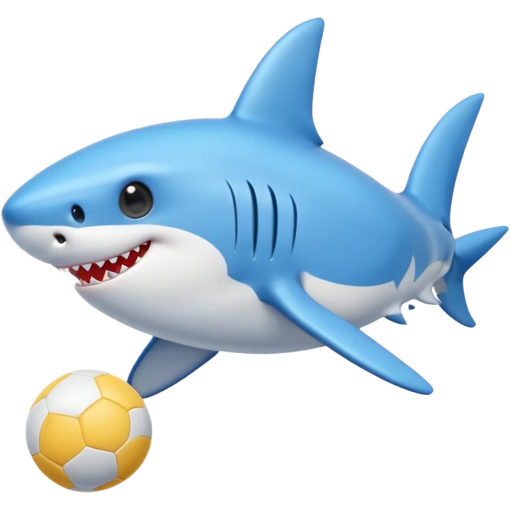 mały słodki shark z piłkom emoji