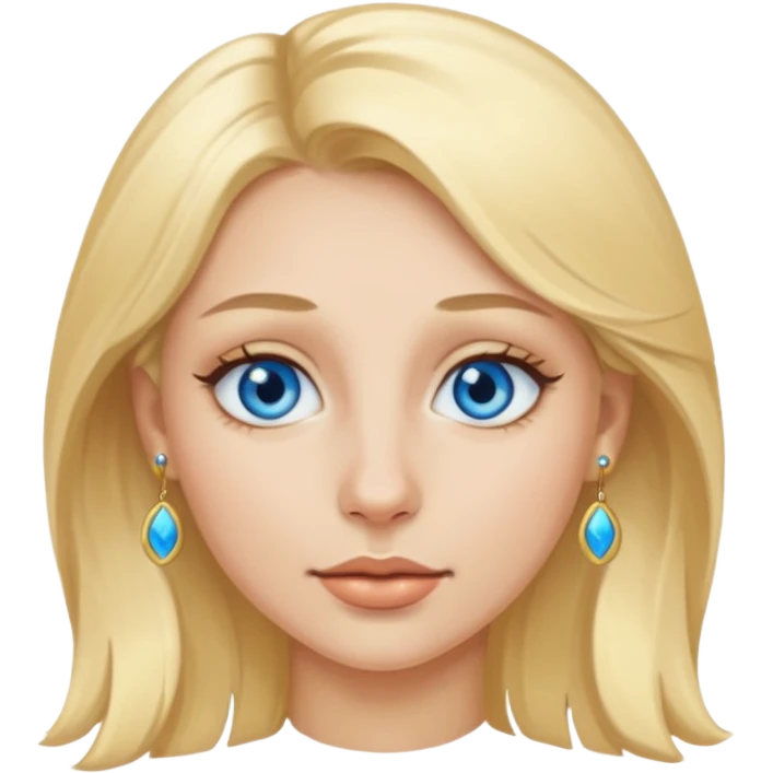 Female blue eyes blonde hair gold nose ring emoji