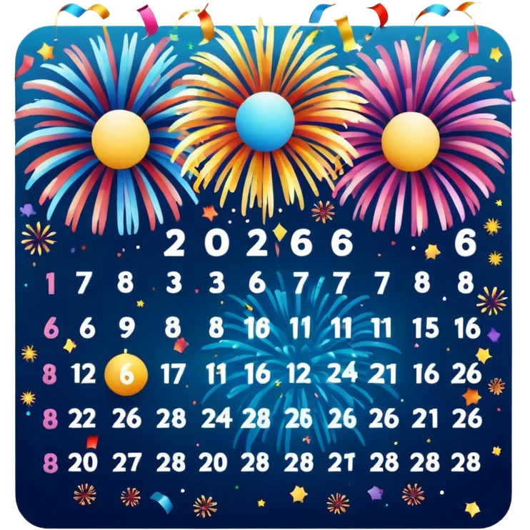 2026 new year calendar emoji