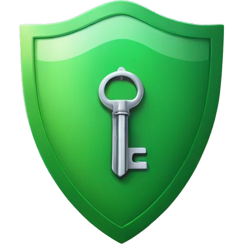 green shield with key illust for security emoji