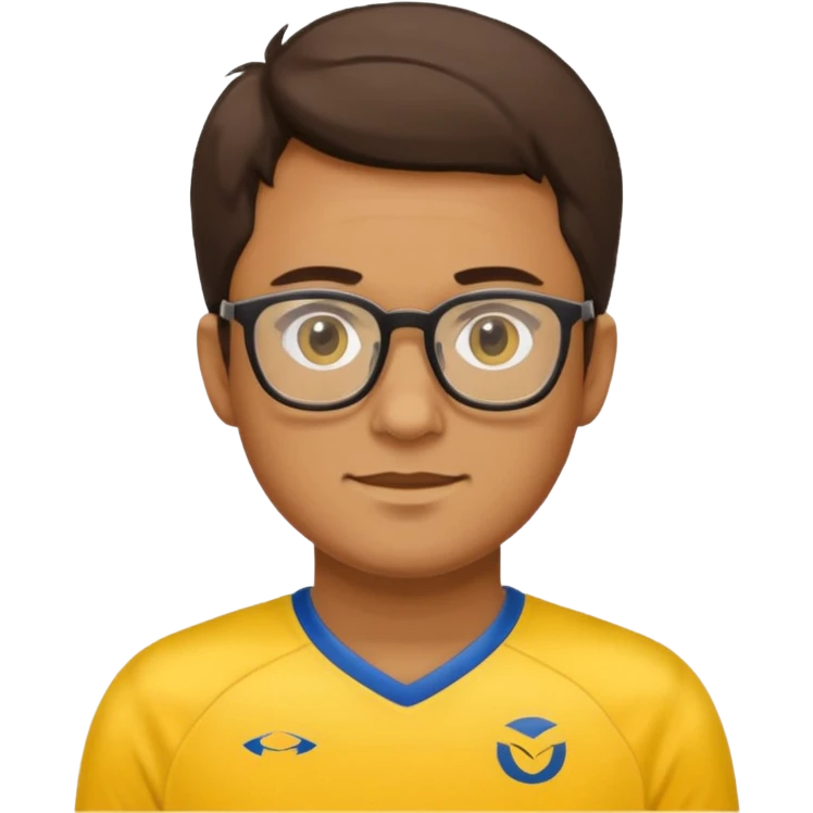 a glasses man with yellow jersey emoji