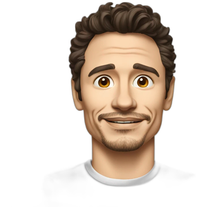 james franco cartoon wearing tee emoji