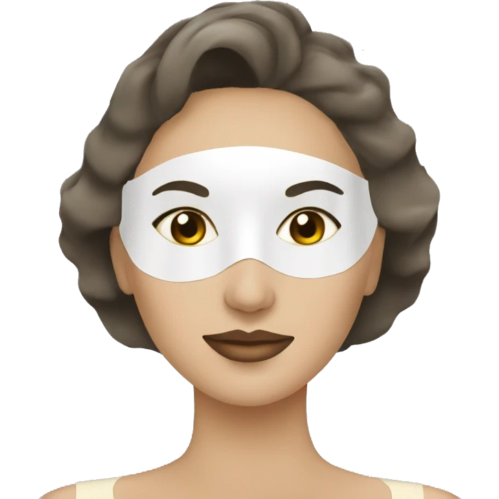 Lady with face mask spa beauty full face relaxing emoji