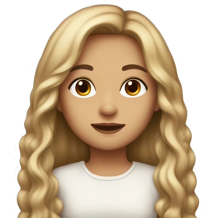 Girl with brown eyes and long hair emoji