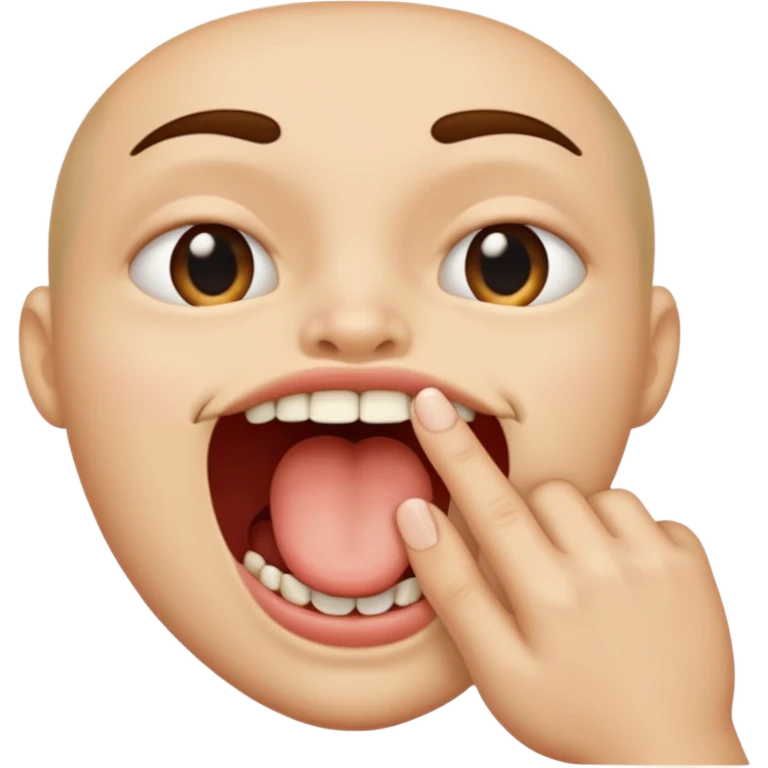 Una boca mordiendo el dedo emoji