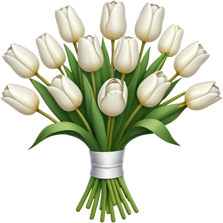 white tulip bouquet  emoji