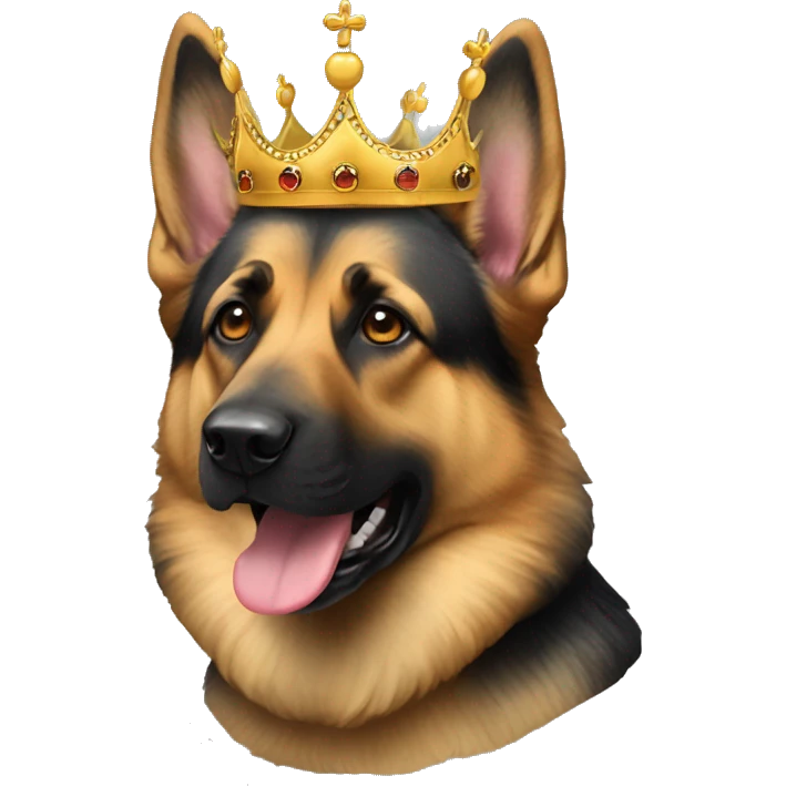 German sheperd dog whit a crown emoji