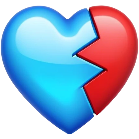 Neon broken heart emoji