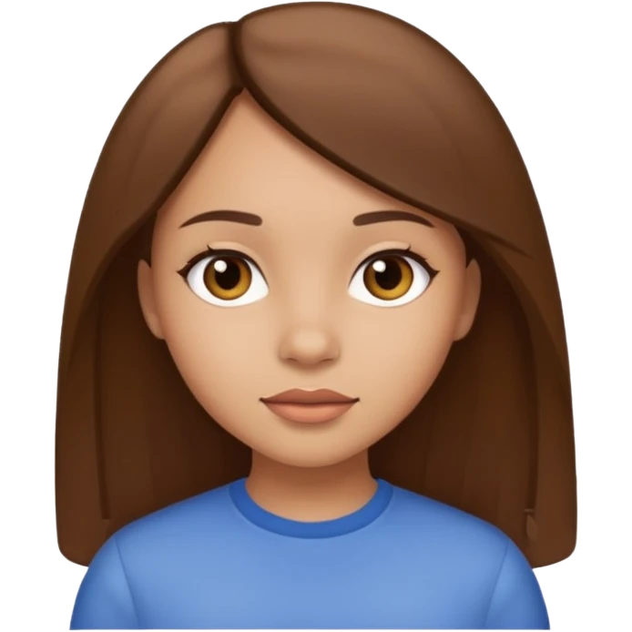 Light skin girl with straight hair brown  emoji