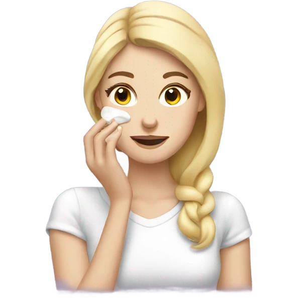 white girl applying cream on face emoji