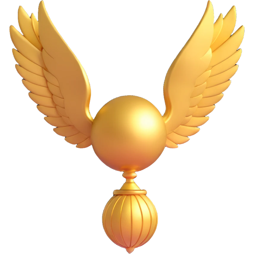 Golden snitch with wings emoji