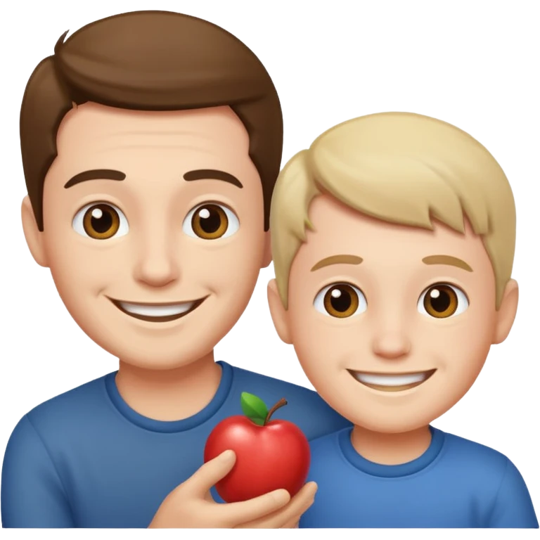Uncle and nephew playing emoji