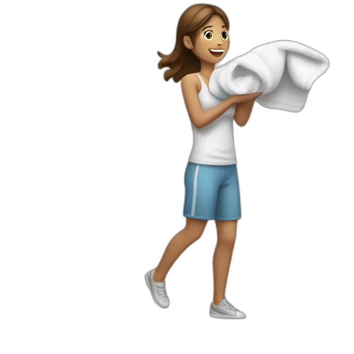 girl throwing the towel emoji