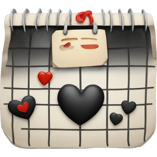 black Calendar with a heart a big 30 on it  emoji