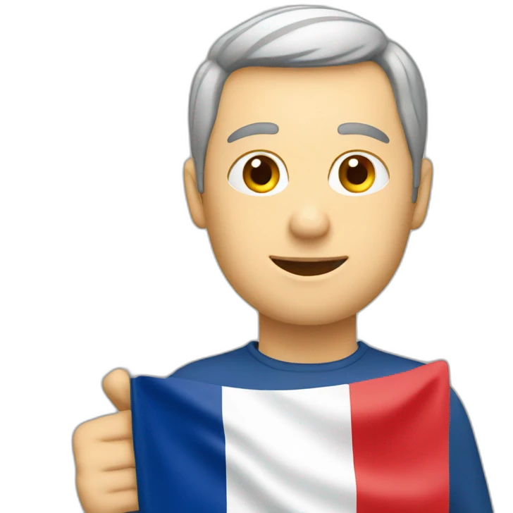 French man holding a French flag emoji
