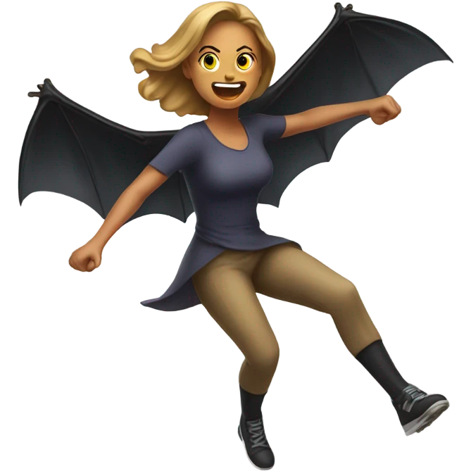 Lady Chasing the bat  emoji