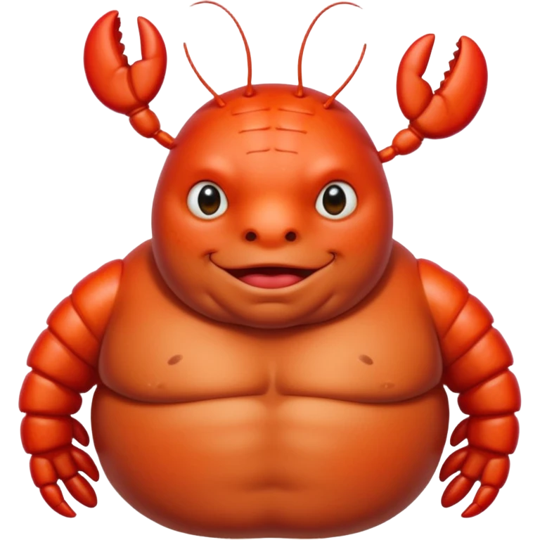 fat British person on holiday with a bright red sunburn all over his body, like a lobster or tomato emoji