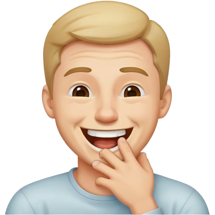 Guy chocking himself laughing emoji