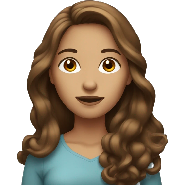 Woman with long brown hair emoji