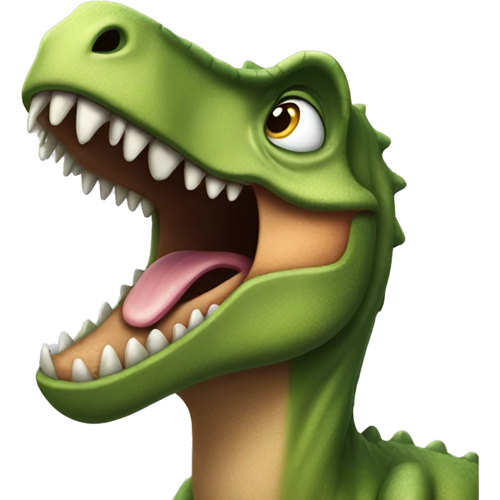 Dinosaur having tears fall down its face emoji