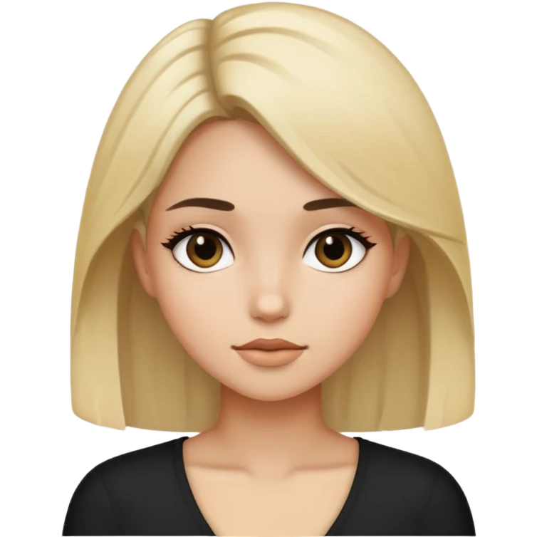 Naked girl, black and blond hair emoji
