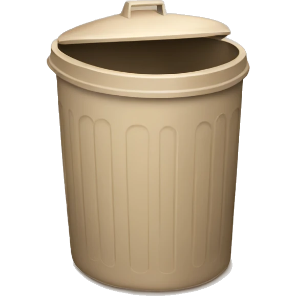 Beige trash can emoji