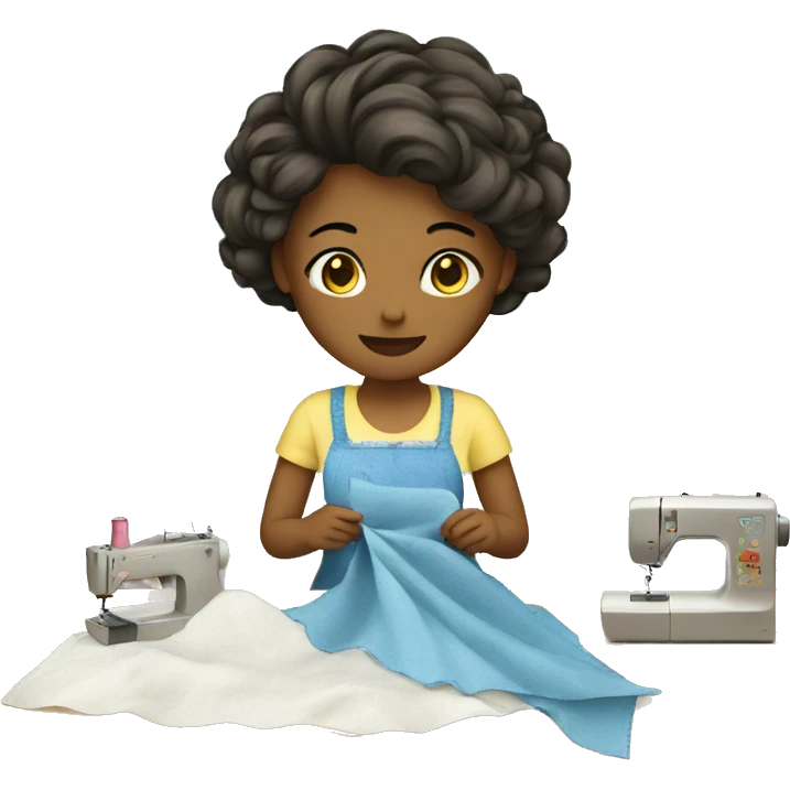 girl sewing  emoji