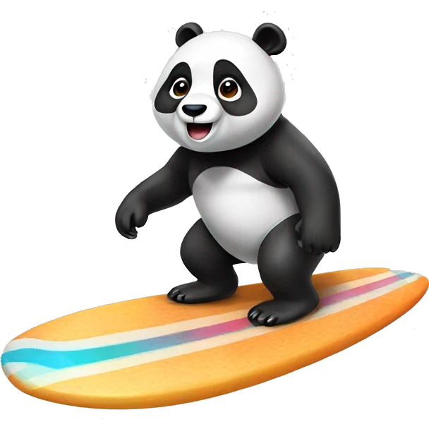 Panda surfing emoji