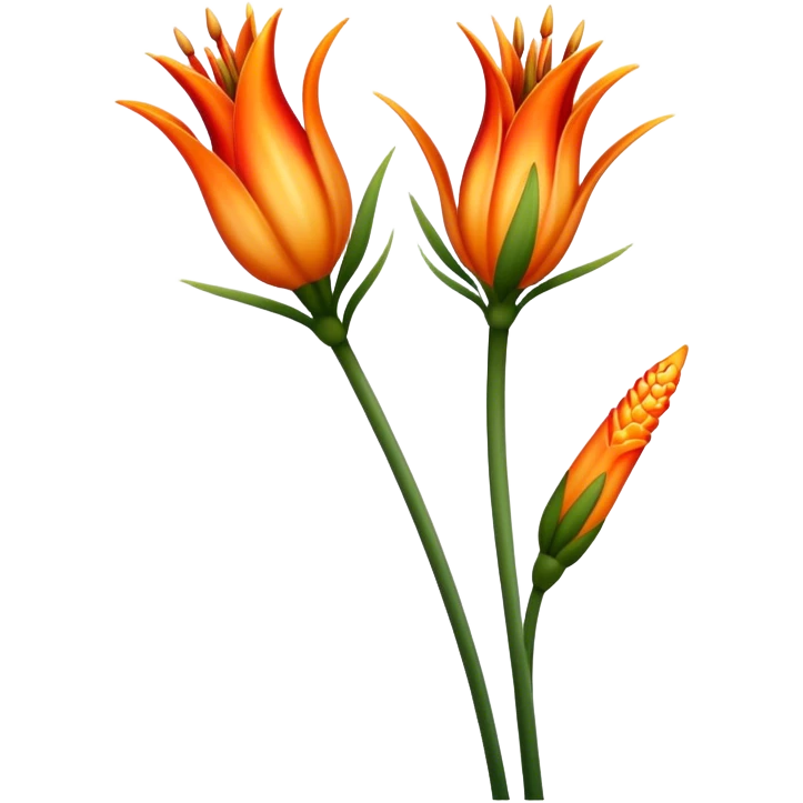 single Torch Lily flower, straight stem emoji