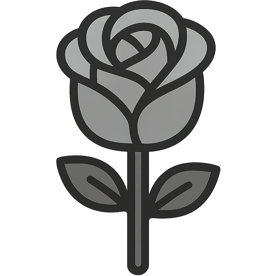 gold rose, minimal style emoji