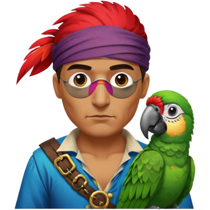 pirate and parrot emoji