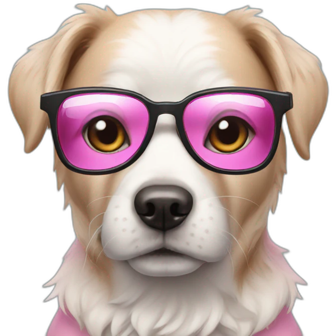 dog in pink glasses  emoji