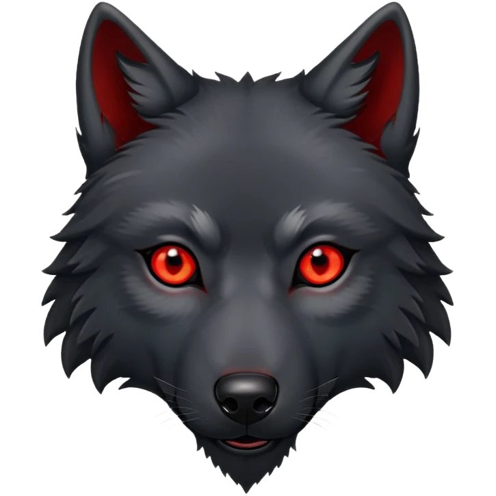 black wolf with red eyes emoji