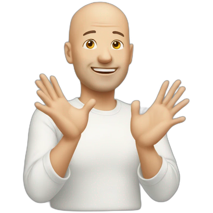 Bald Man claping your hands emoji