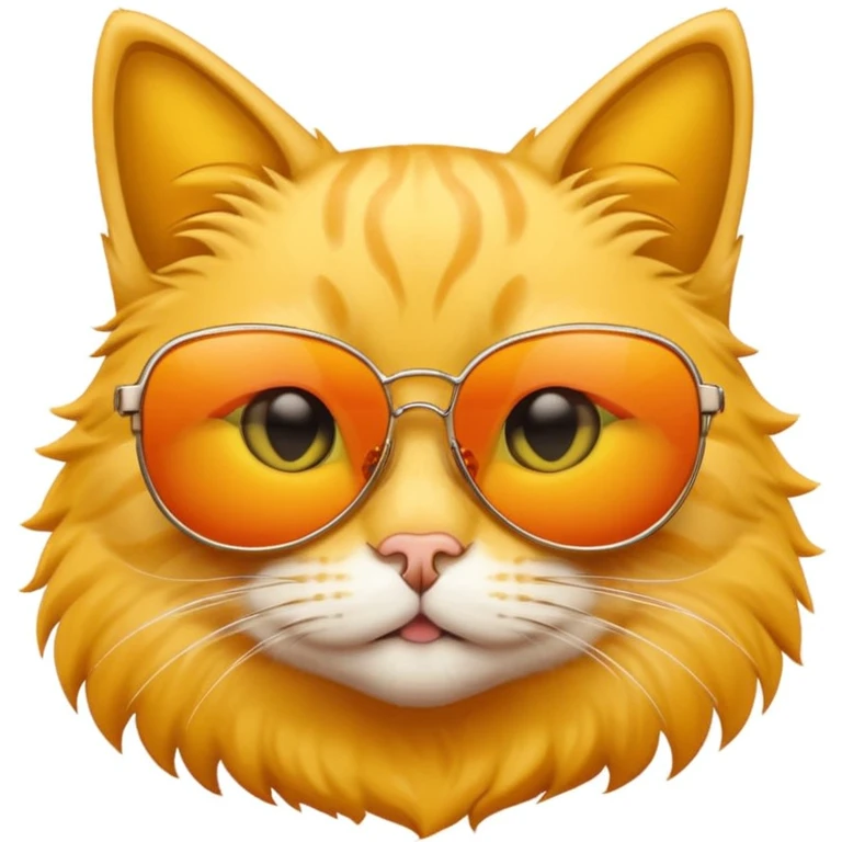 a cat wearing sunglasses, yellow background emoji