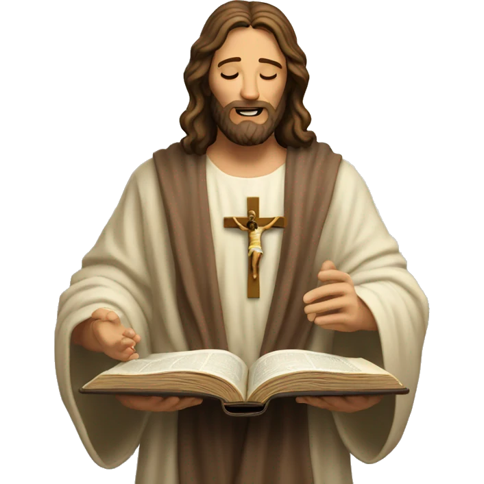 Jesus reading the holy bible emoji