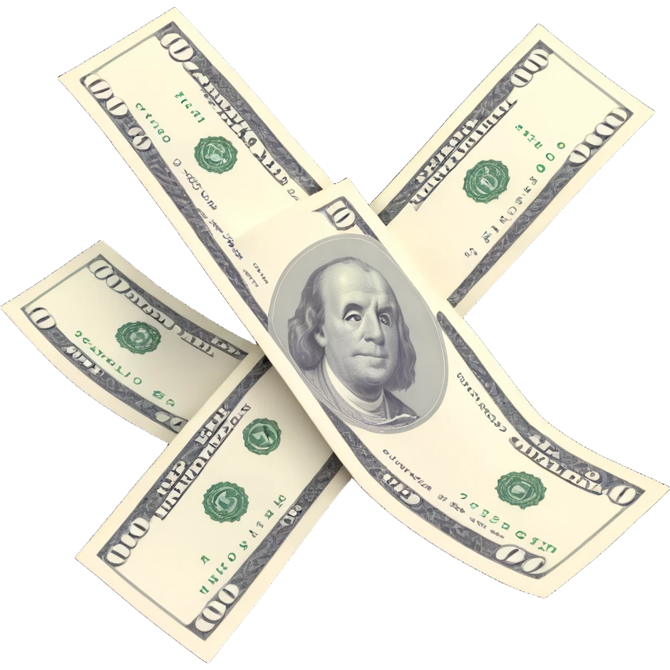 three 100 dollar bills emoji
