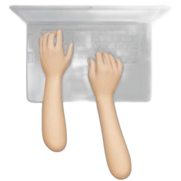 hands writting in a laptop emoji