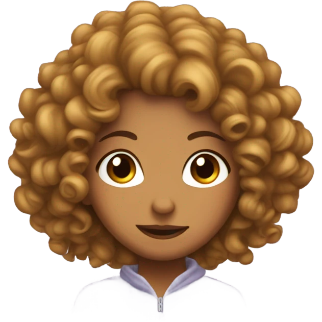 Upside down girl with curly hair emoji