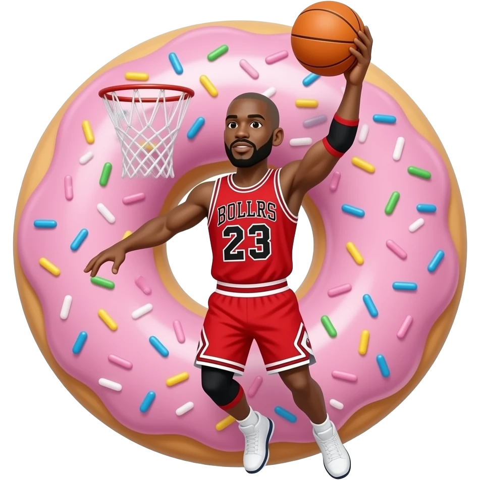 micheal jordan dunking a donut emoji
