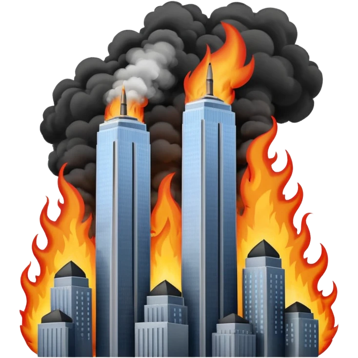 twin towers on fire emoji