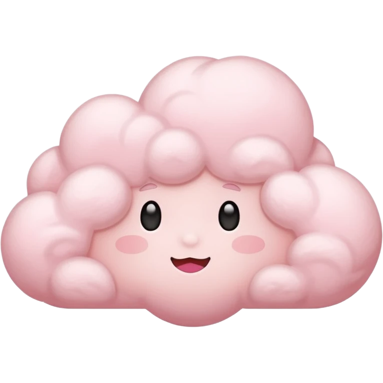 A soft pink cloud with gentle cotton-like fluff. emoji