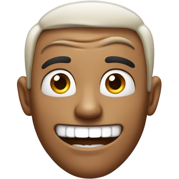 Apple style emoji of a Nervous laughing man emoji