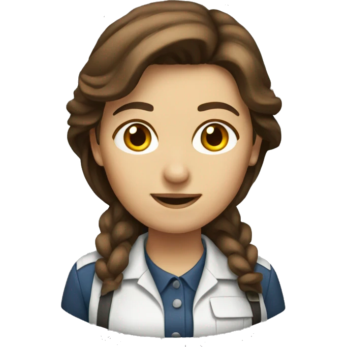 Brown hair woman engineer  emoji