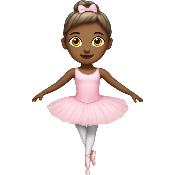 White ballerina wearing pink emoji
