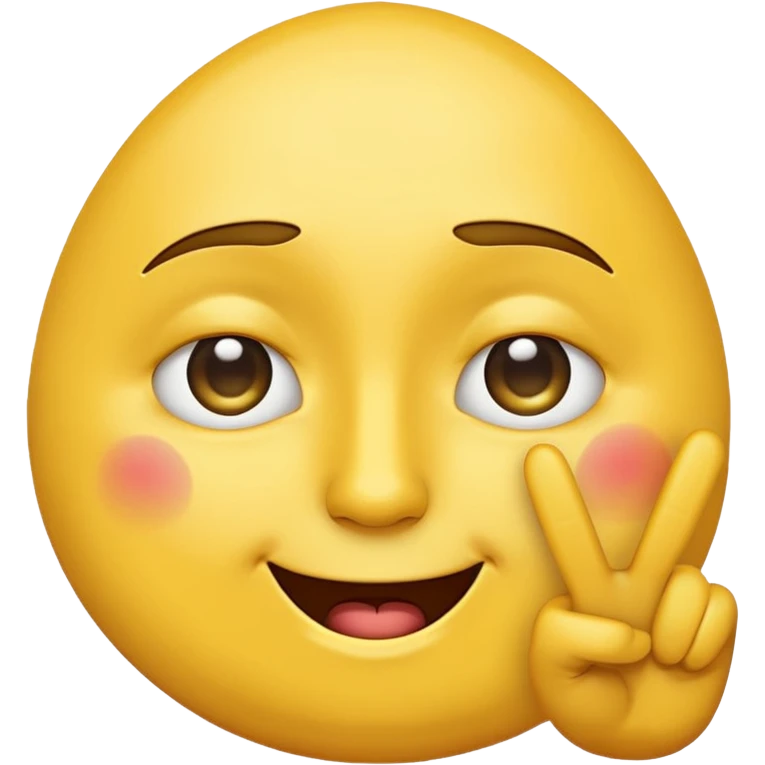 yellow emoji face with peace sign raised, teardrop under one eye, subtle scowl mixing sadness and anger emoji